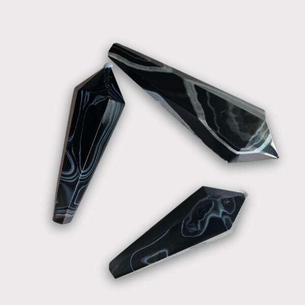 Ariah Scepter in Black Agate (Banded)