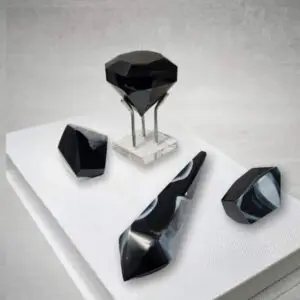 Black Agate Vignette Set  (Banded)
